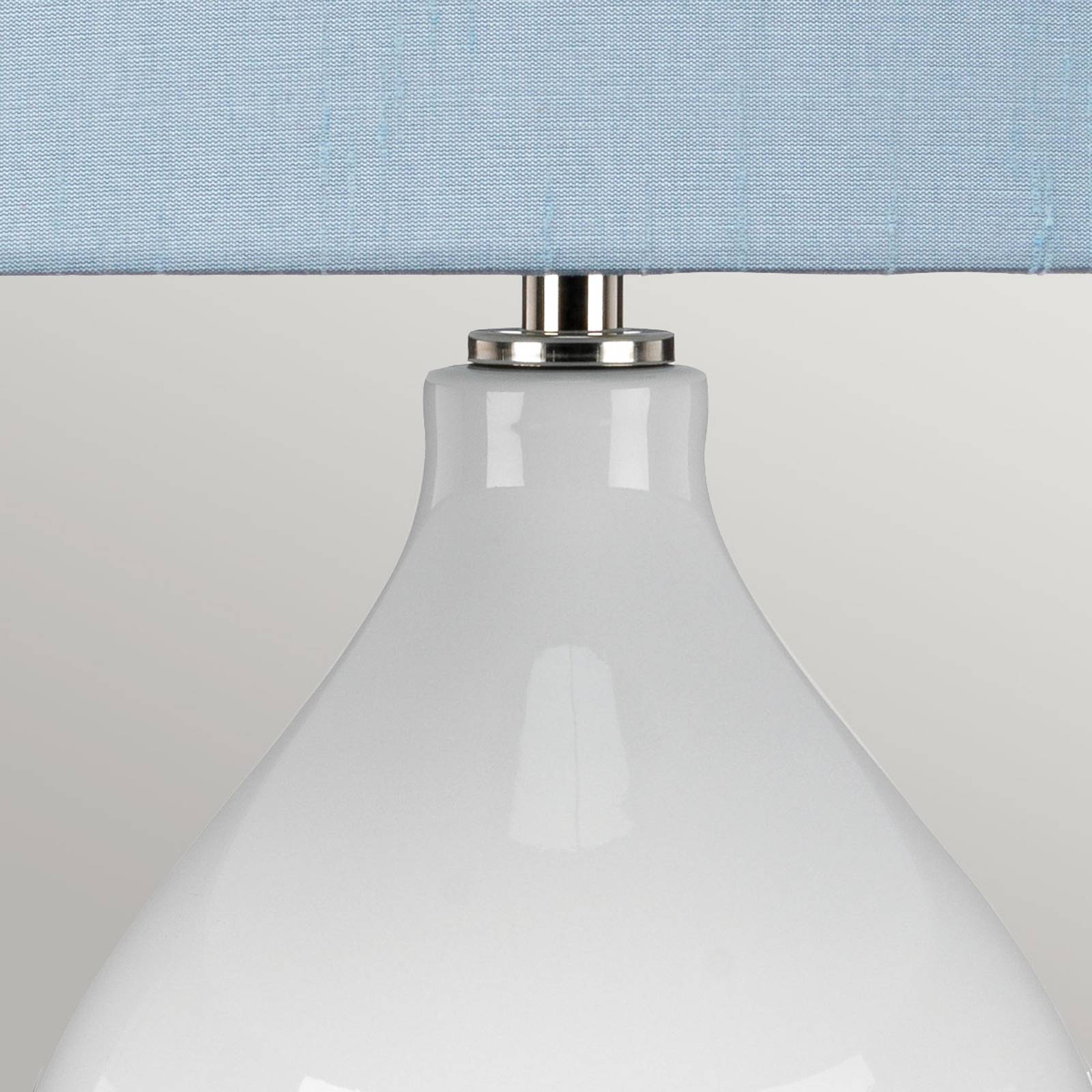 Levně Textilní stolní lampa Isla leštěný nikl/modrá