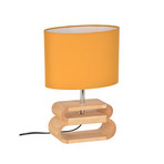 Lampada da tavolo Oslo bianco/legno chiaro, altezza 30 cm - COREP SAS