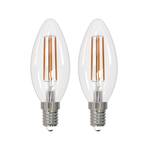 Arcchio LED-filamentpære E14 stearinlys, sett med 2 stk, 2700 K