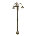 Luca post lamp brass copper double arm 3-bulb