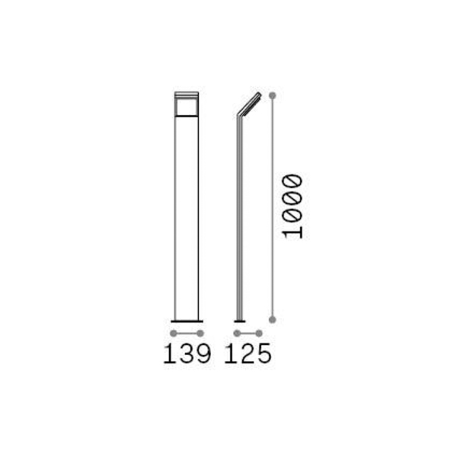 Ideal Lux LED polkuvalo Style harmaa korkeus 100 cm alumiini 3000 K