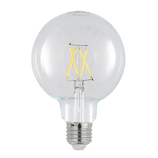 LED bulb E27 4 W 2,700 K G95 globe, filament clear