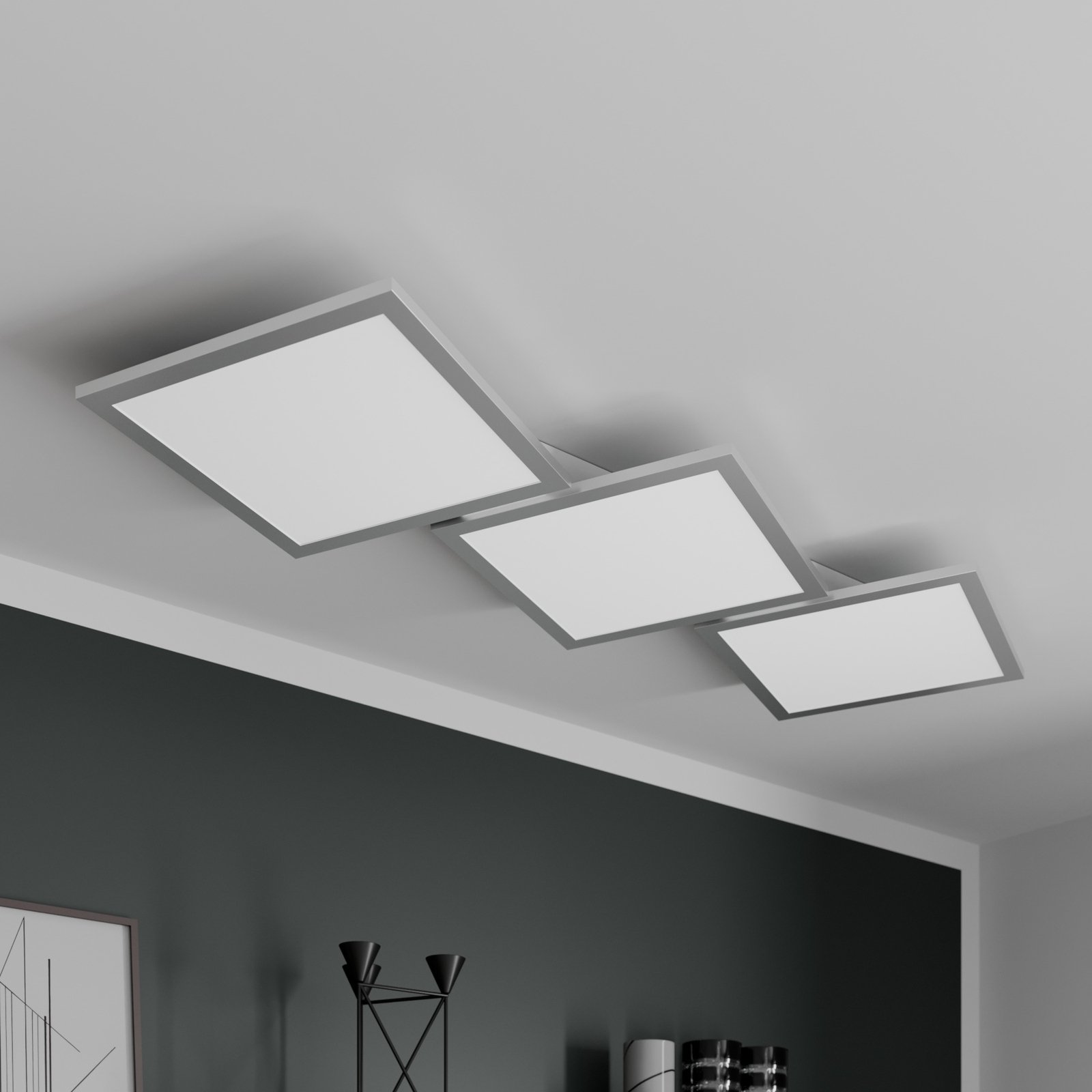 Ilira 3 Kattovalaisin White/Silver - Lucande