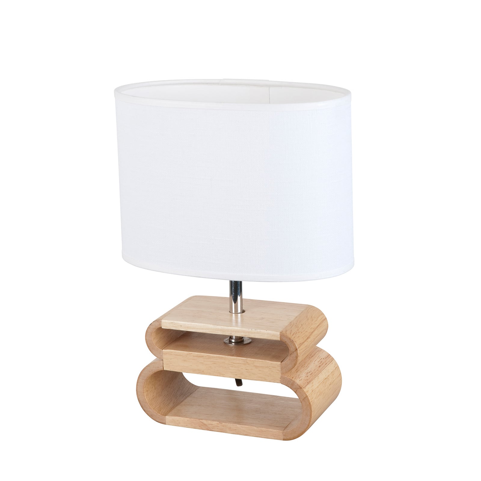 Lampada da tavolo Oslo bianco/legno chiaro, altezza 30 cm - COREP SAS