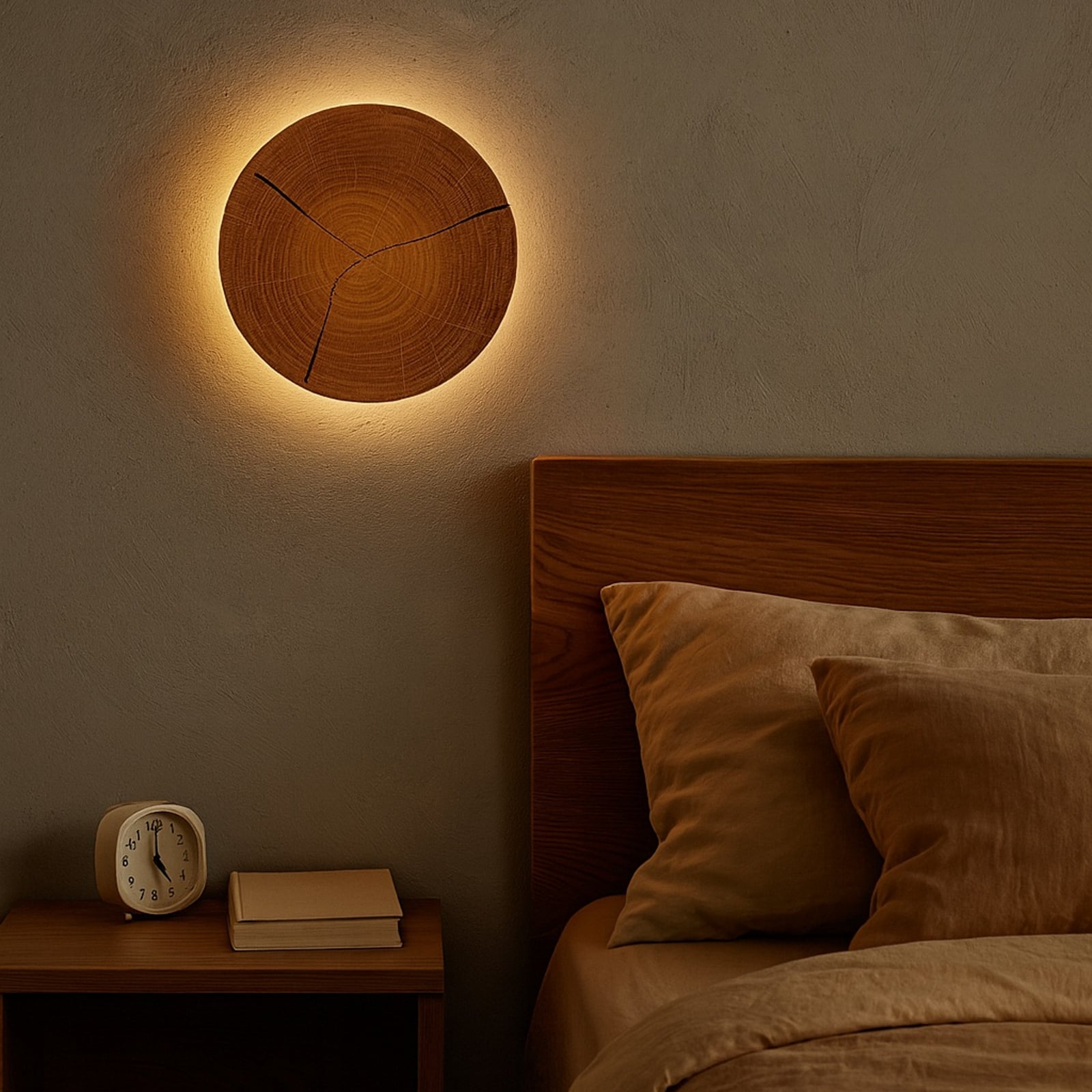 Havana S LED wall light, burl wood/metal, Ø 19 cm Havana S LED wall light, burl wood/metal, Ø 19 cm
