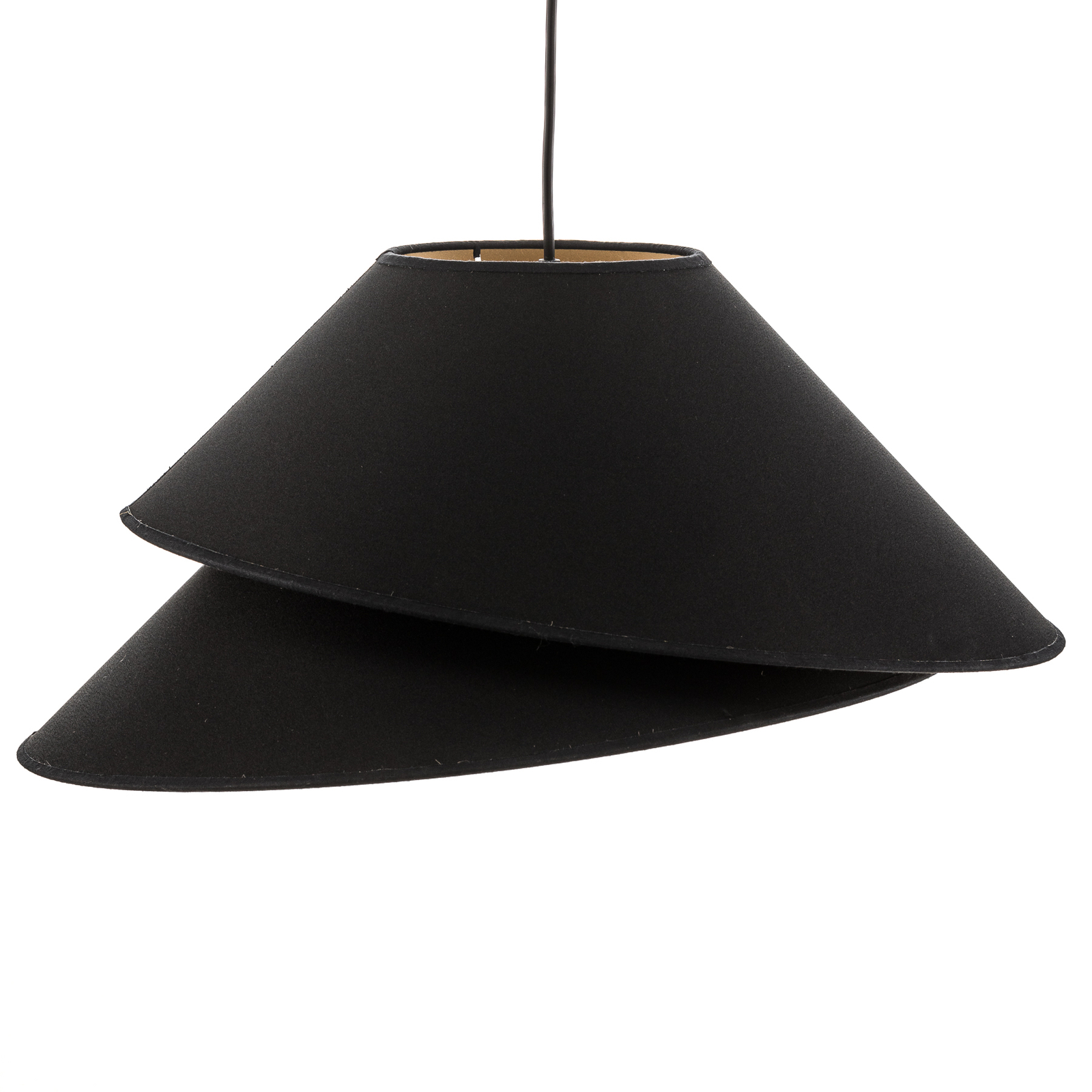 Textilná závesná lampa Coco, čierna