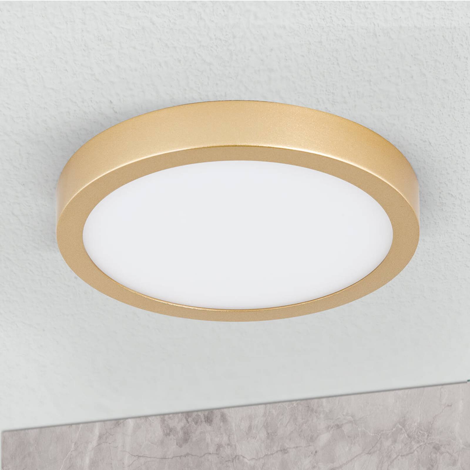 LED-Deckenleuchte Vika, rund, gold matt, Ø 18cm günstig online kaufen