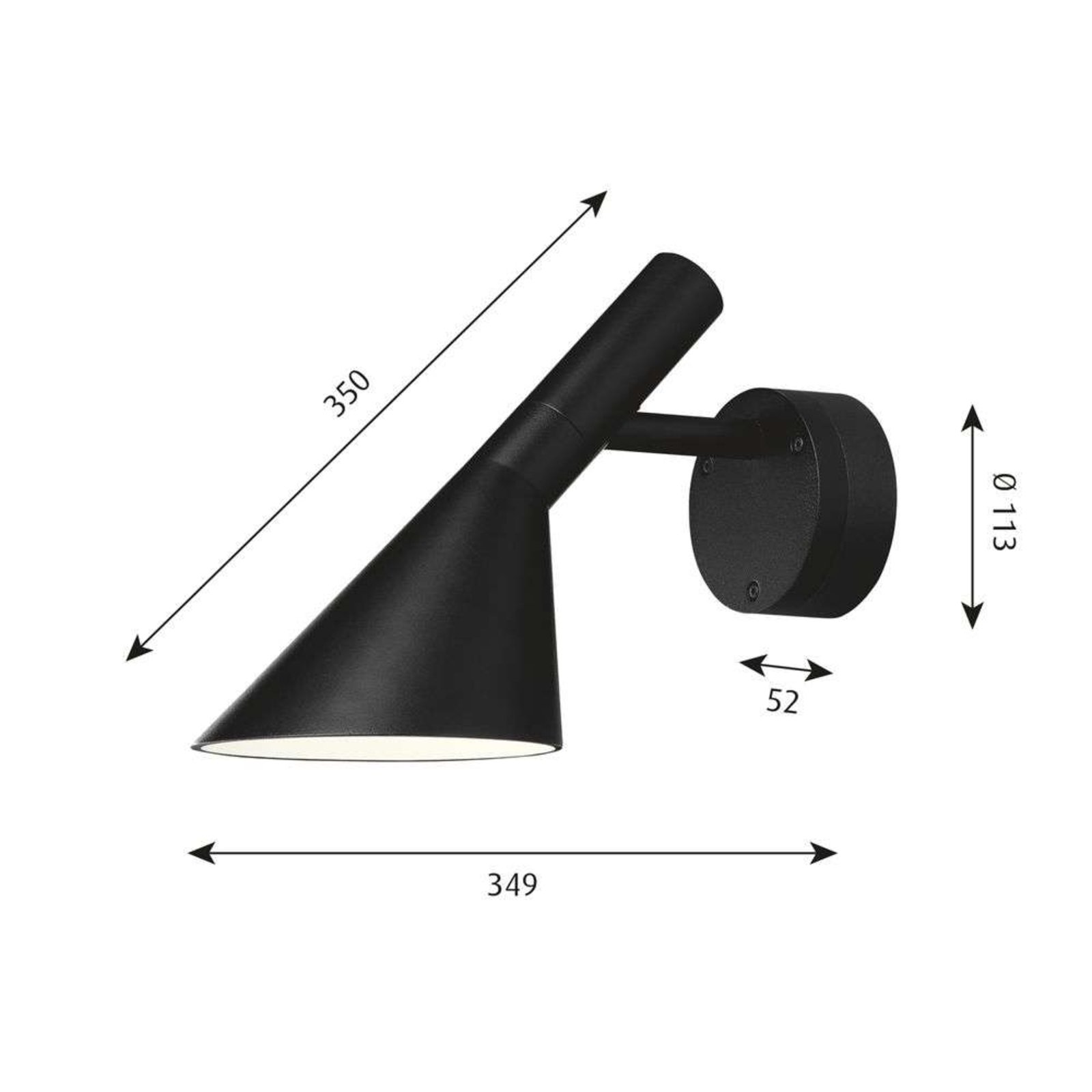 AJ 50 Wall Lamp Black - Louis Poulsen