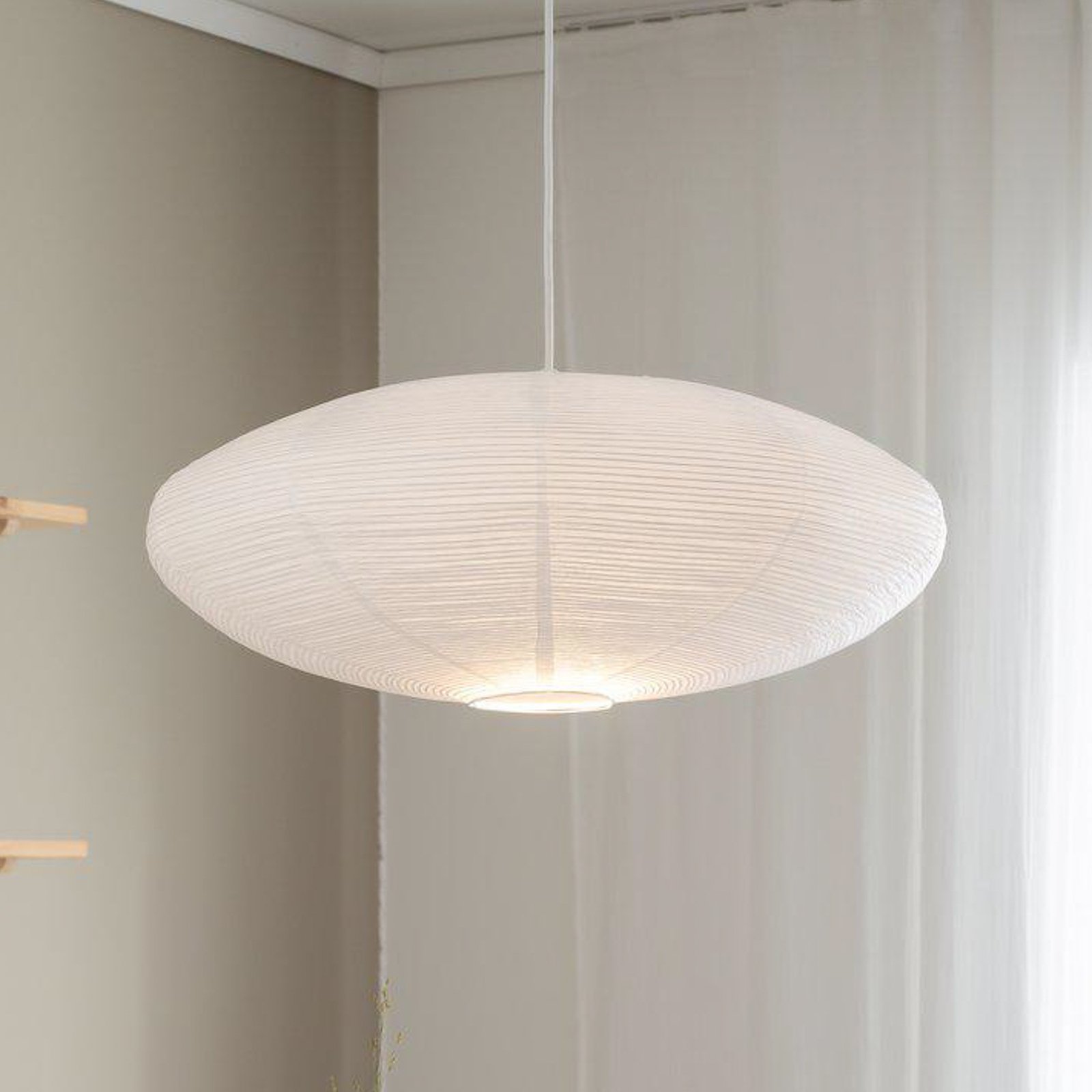 PR Home lámpara colgante Yuni, blanca, Ø 60 cm, suspensión blanca, E14