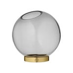 Globe Vase w/Stand Ø17xH17 Black/Gold- AYTM