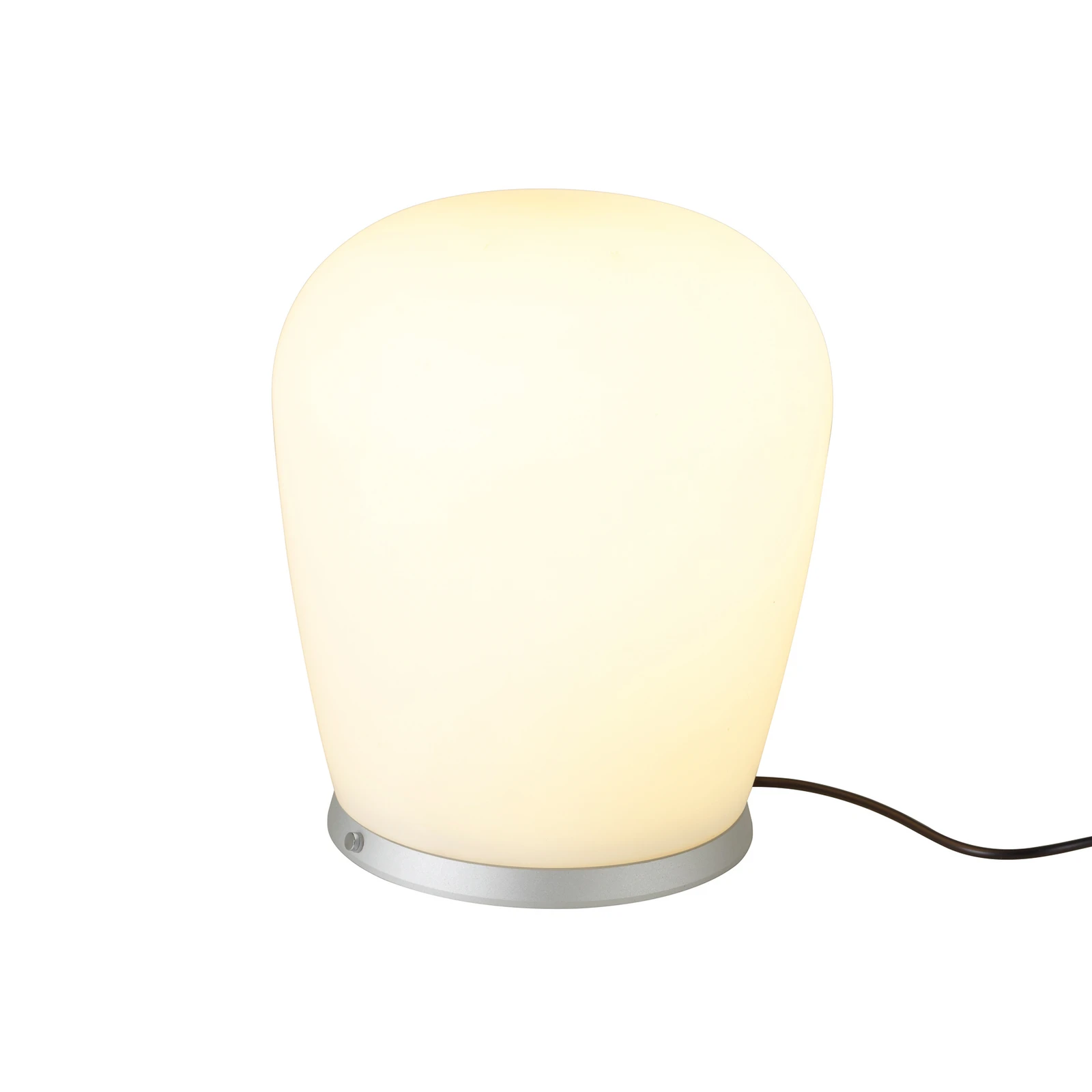 Bopp LED stolna lampa Cara, boja aluminija, Ø 18 cm, staklo