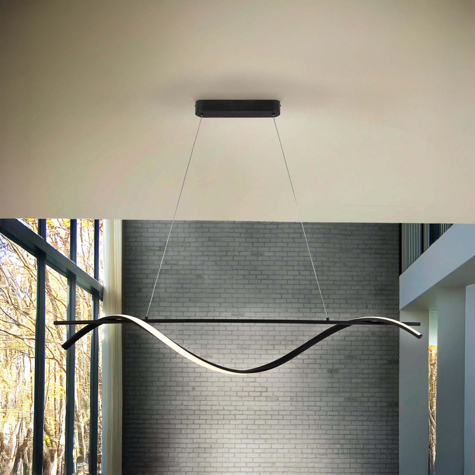 Boa LED piekaramais gaismeklis, matēts melns, metāls