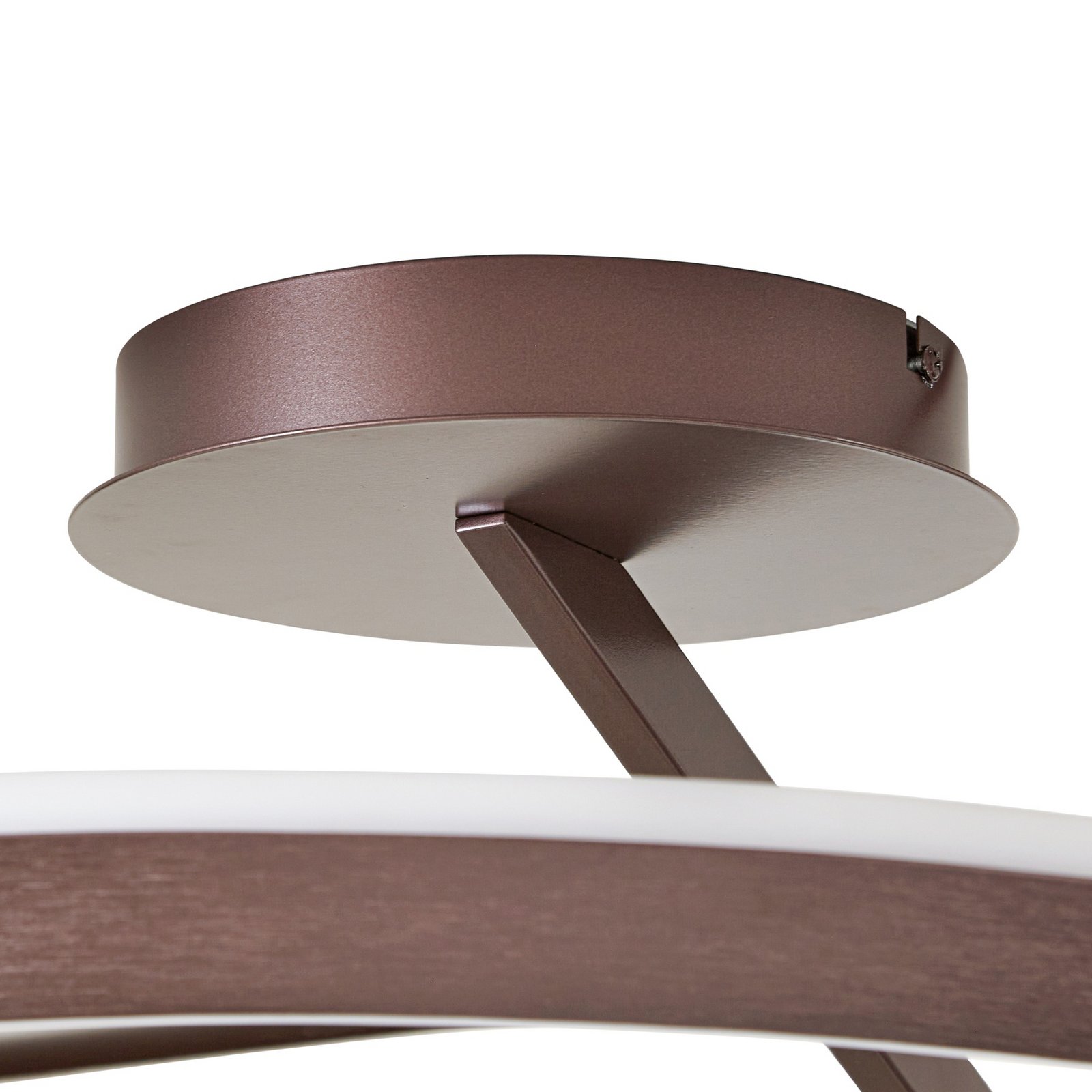 Lucande LED-Deckenleuchte Eldra, kaffeebraun, Ø 55 cm, CCT