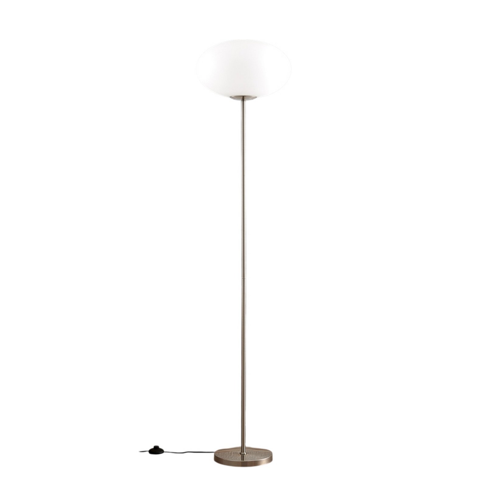 Lindby gulvlampe Sonika, 175 cm, nikkelfarget, glass, E27
