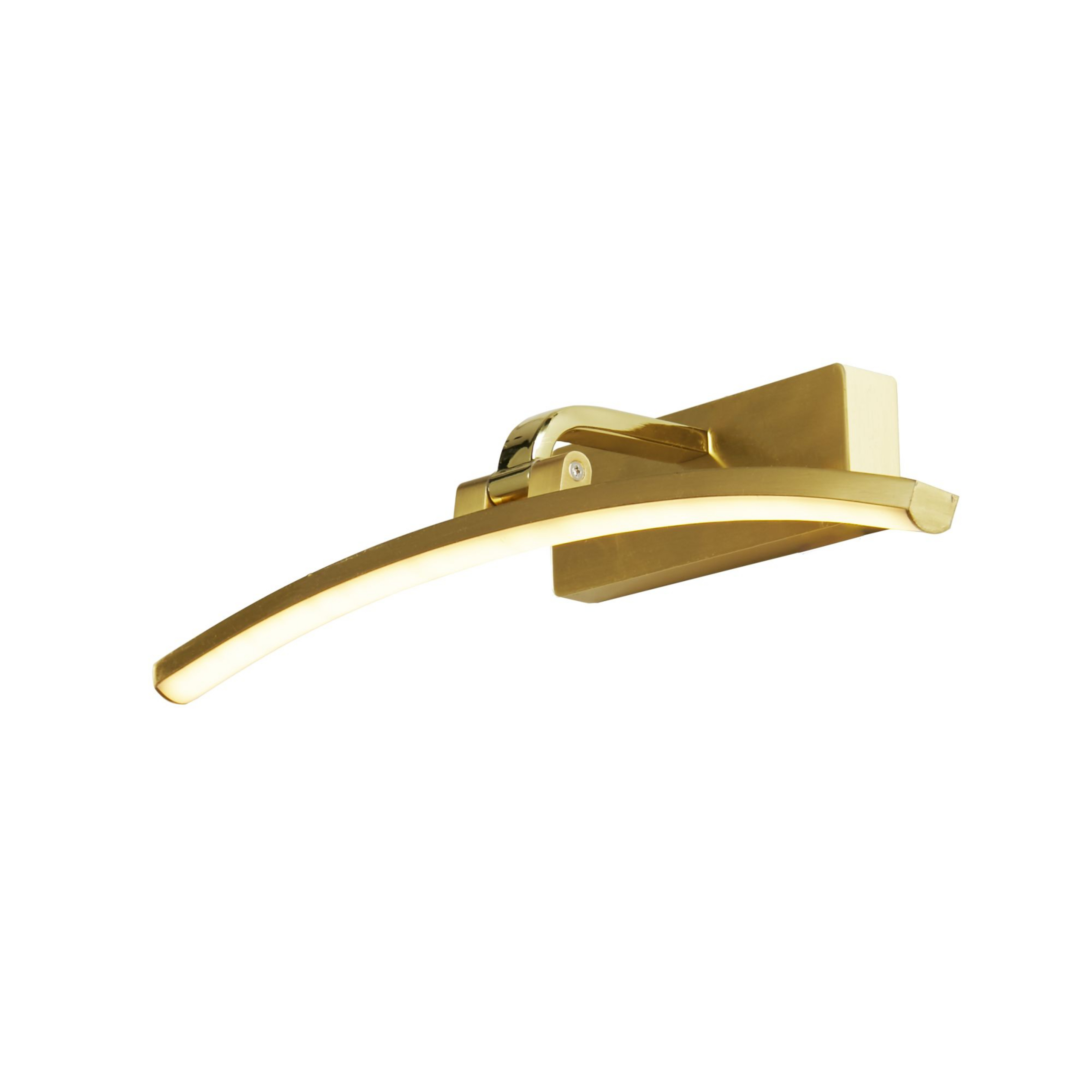 LED wall light Santorini, width 40 cm, brass, tiltable