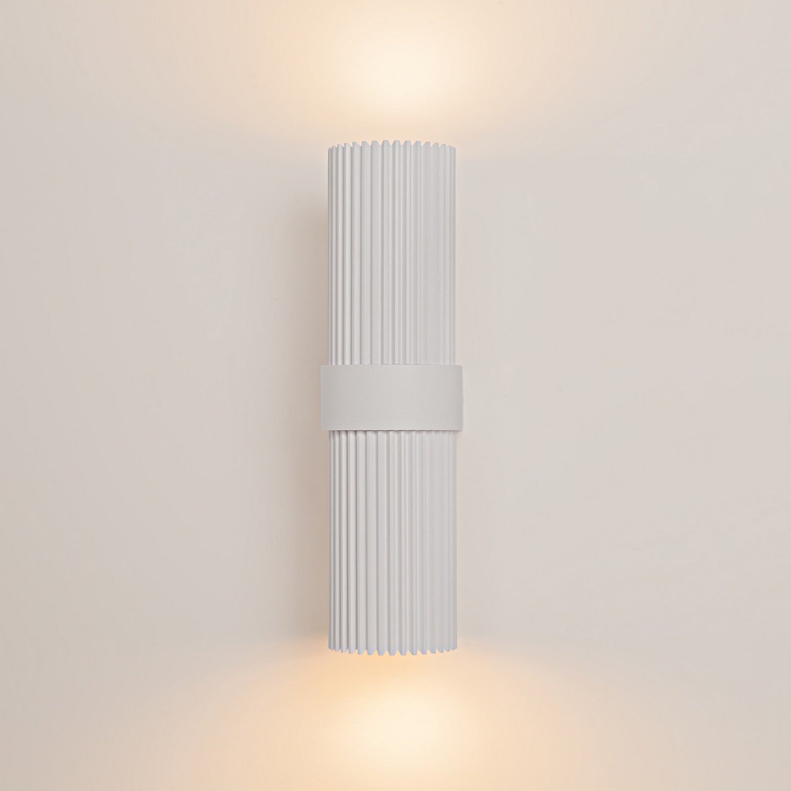 DYNAMICS wall light, white, height 23 cm, metal, up/down
