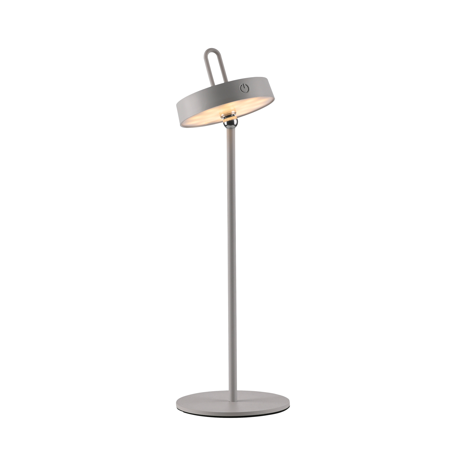 JUST LIGHT. LED-bordlampe Amag gråbeige jern IP44