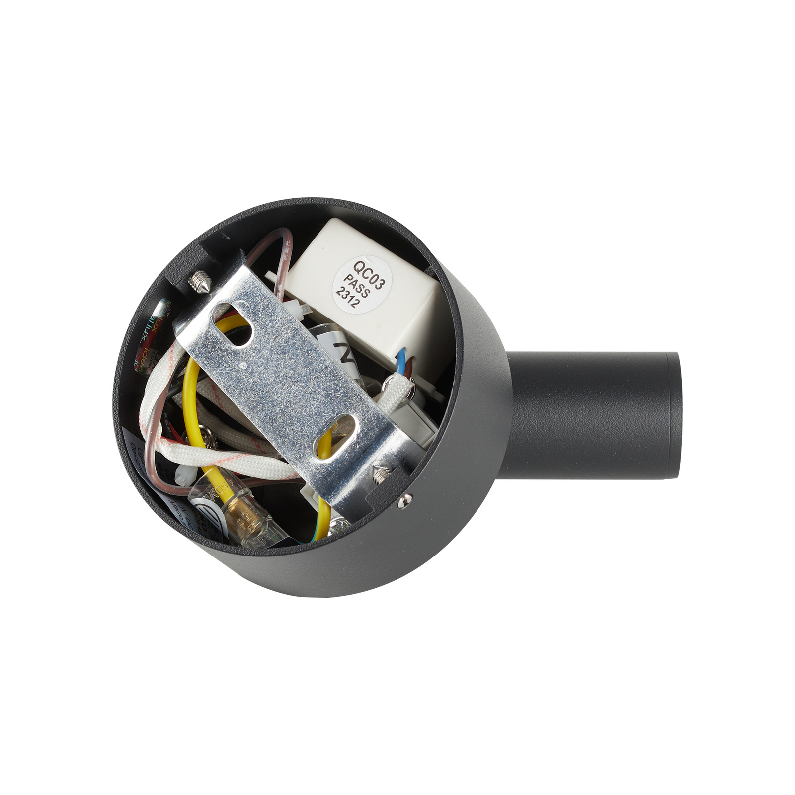 Ideal Lux LED-seinavalgusti Bean, Ø 7 cm, must metall/klaas