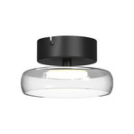 FLOAT LED mennyezeti világítás, átlátszó/fekete, Ø 20 cm, üveg/fém