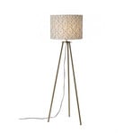 Base floor lamp, antique brass/beige, height 123 cm, fabric