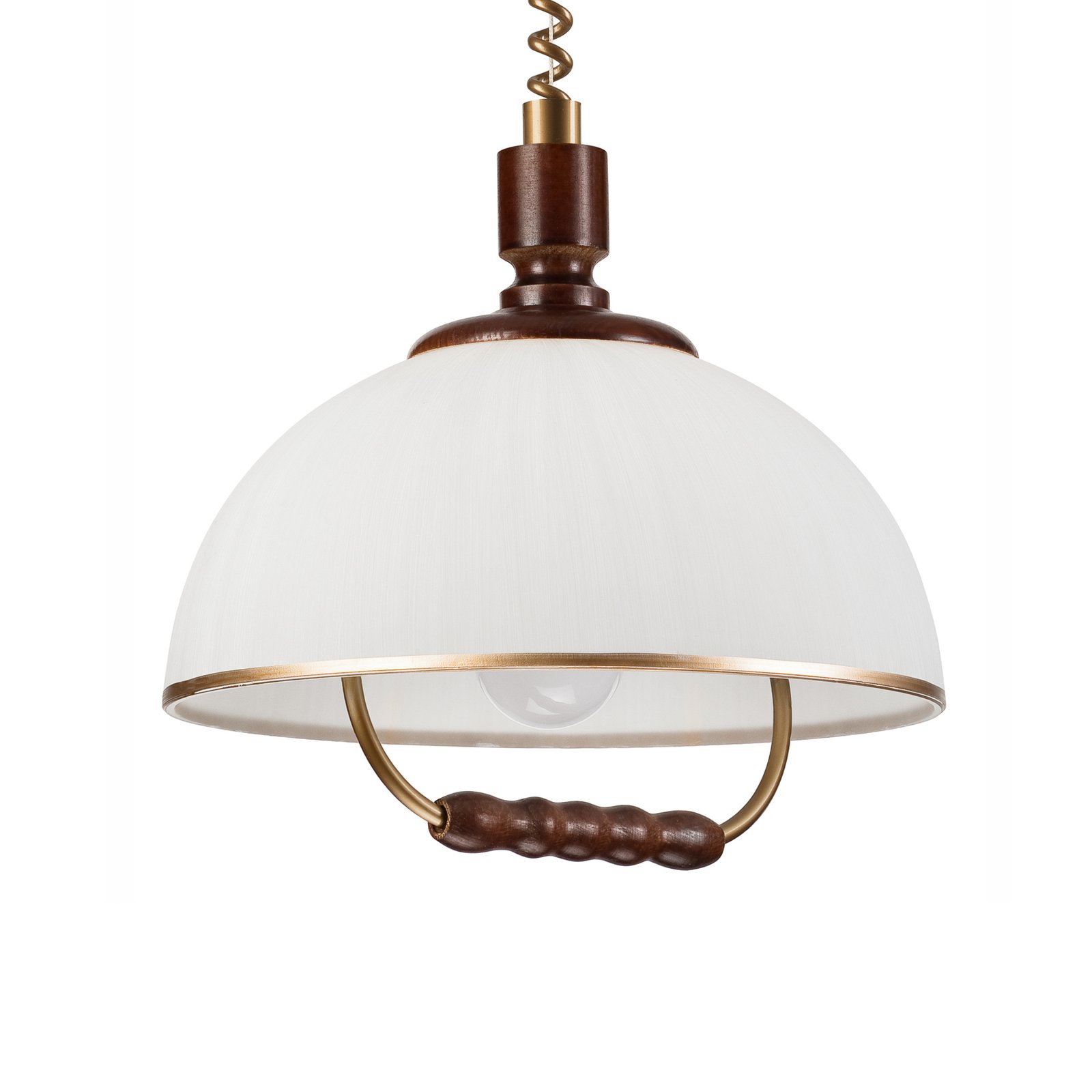 Ilsa pendant light, white/gold, Ø 30 cm, height-adjustable