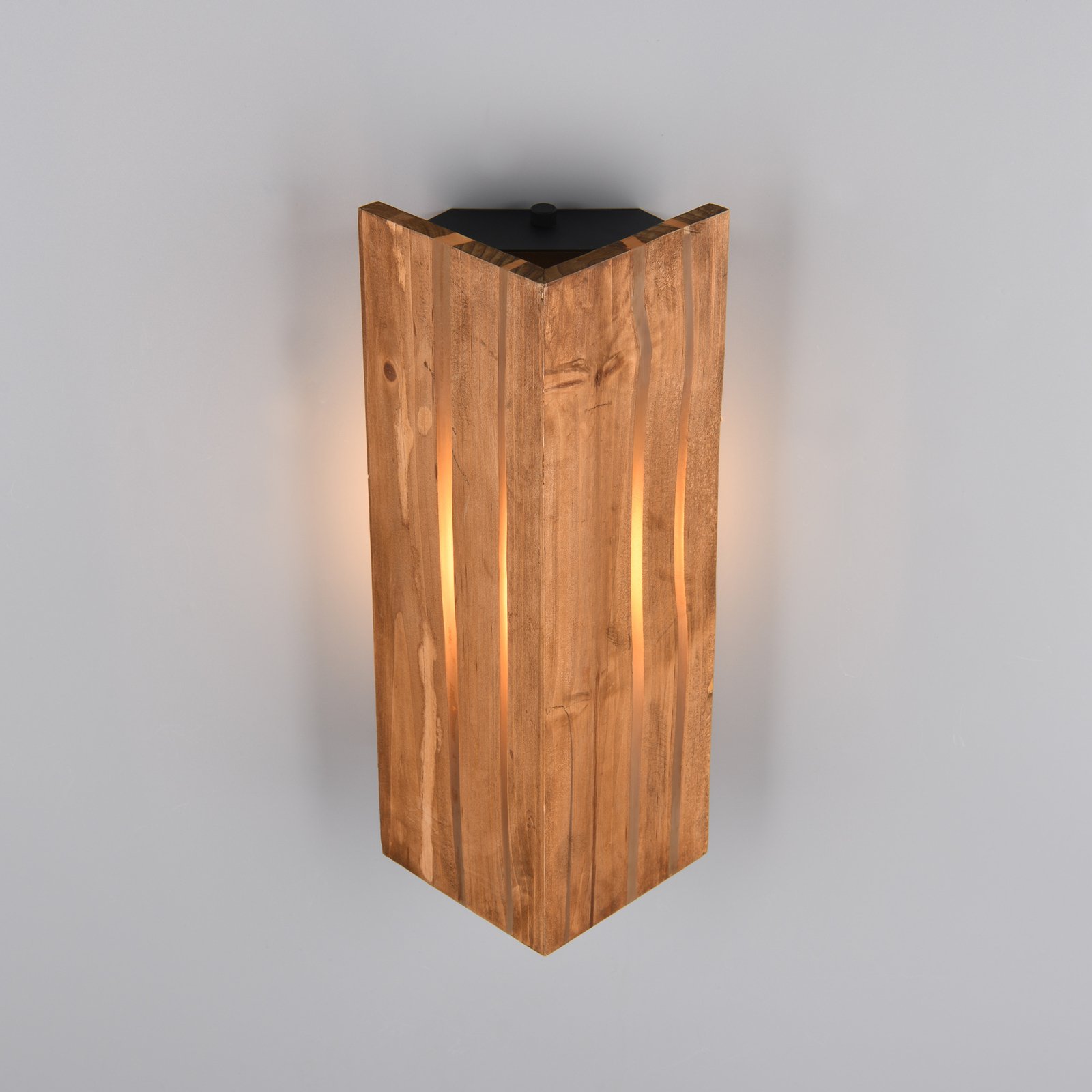 Wandlamp Karuni, natuurlijk, hout, metaal, E14