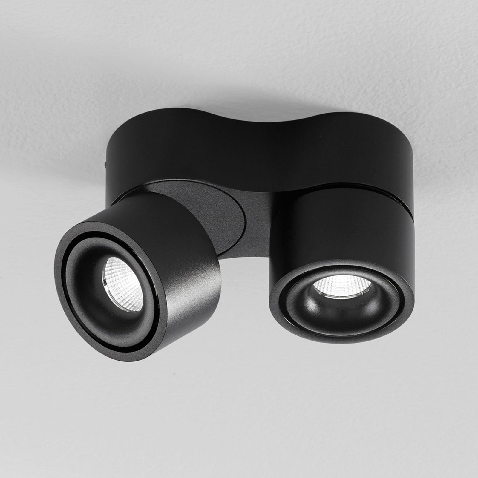 Egger Clippo S Duo LED-Deckenspot, schwarz, 3.000K