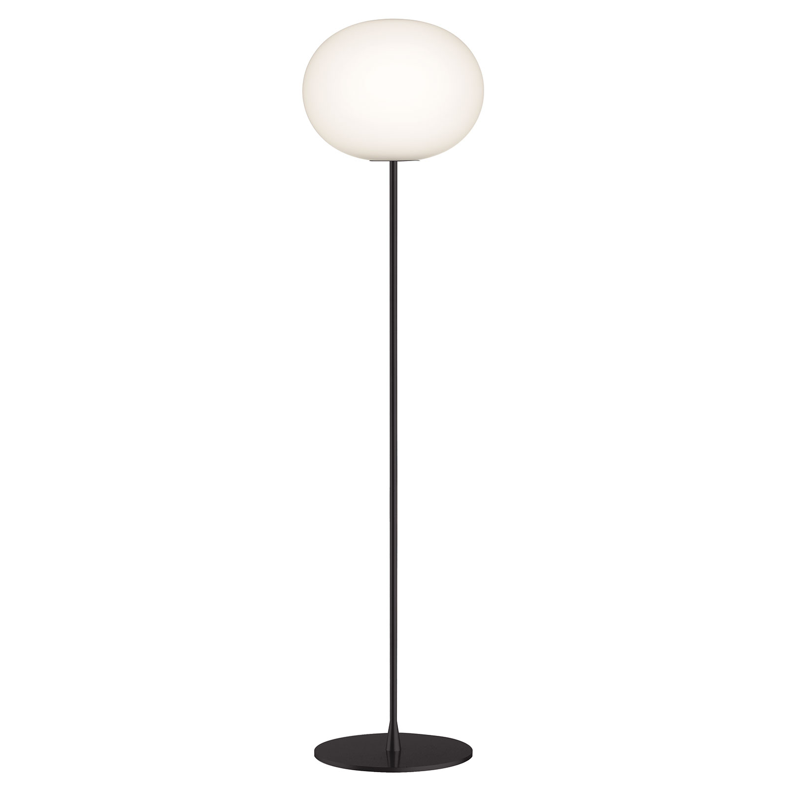 Flos FLOS Glo-Ball F3 floor lamp, black, for Living / Dining Room, glass, steel, E27, 250 W, energy efficiency: A++, H: 185 cm