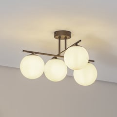 Stropné svietidlo Aurora, hnedé, Ø 50 cm, 4-pl., sklo, E14
