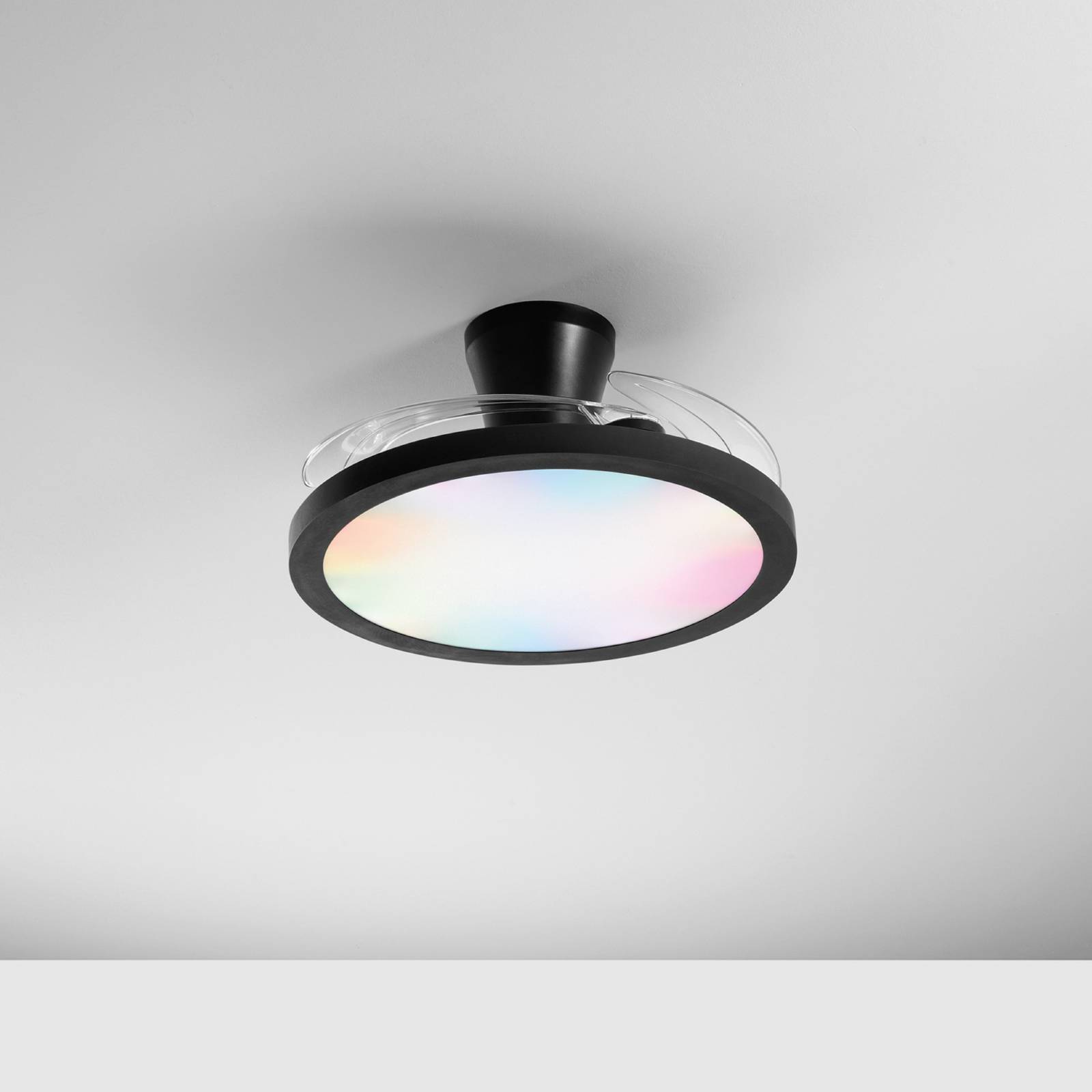Wentylator sufitowy LED Condor, czarny, Ø 106 cm, CCT RGB, cichy