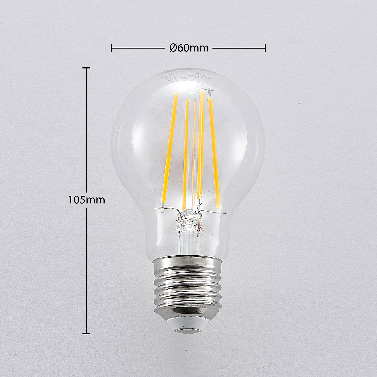Ampoule LED E27 A60 6,5 W 2 700 K transparente