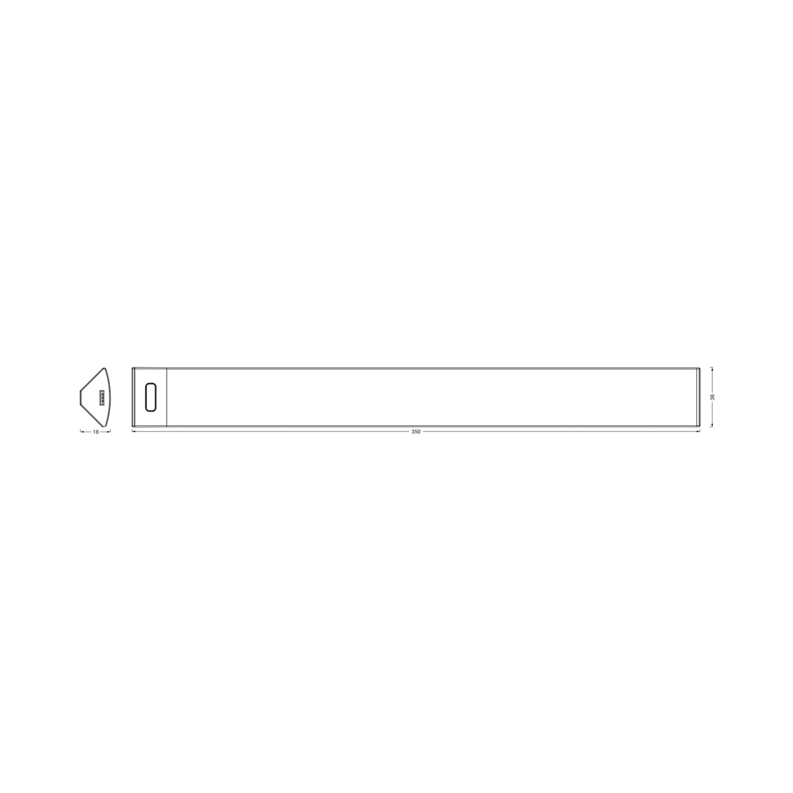 OSRAM LED meubelverlichting Linear Angle, zwart, sensor, 35 cm
