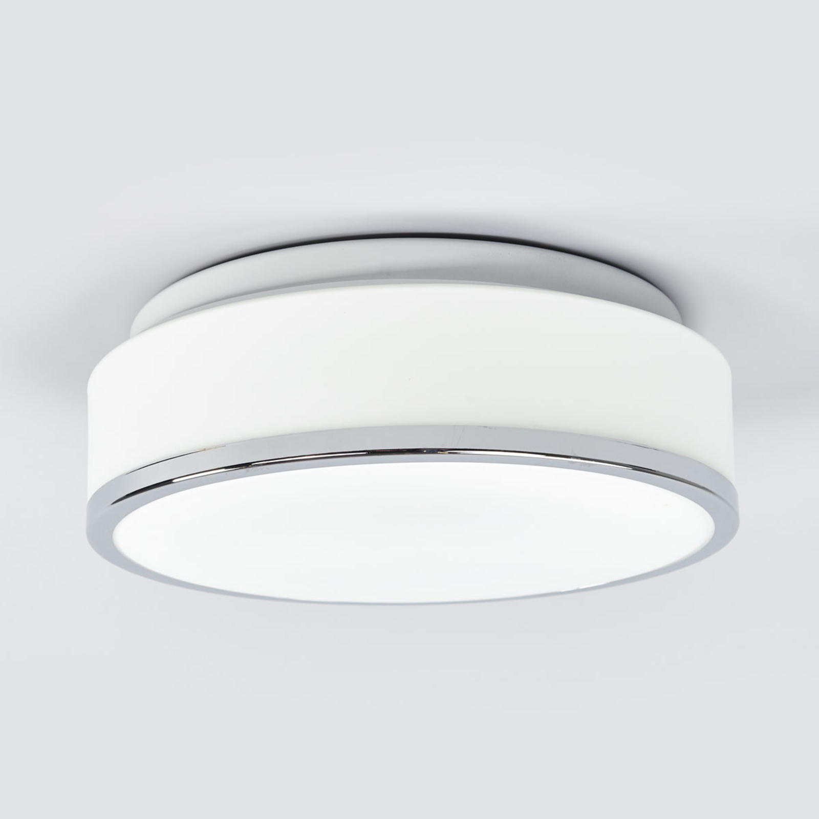 Deckenleuchte Flush IP44, silber satiniert