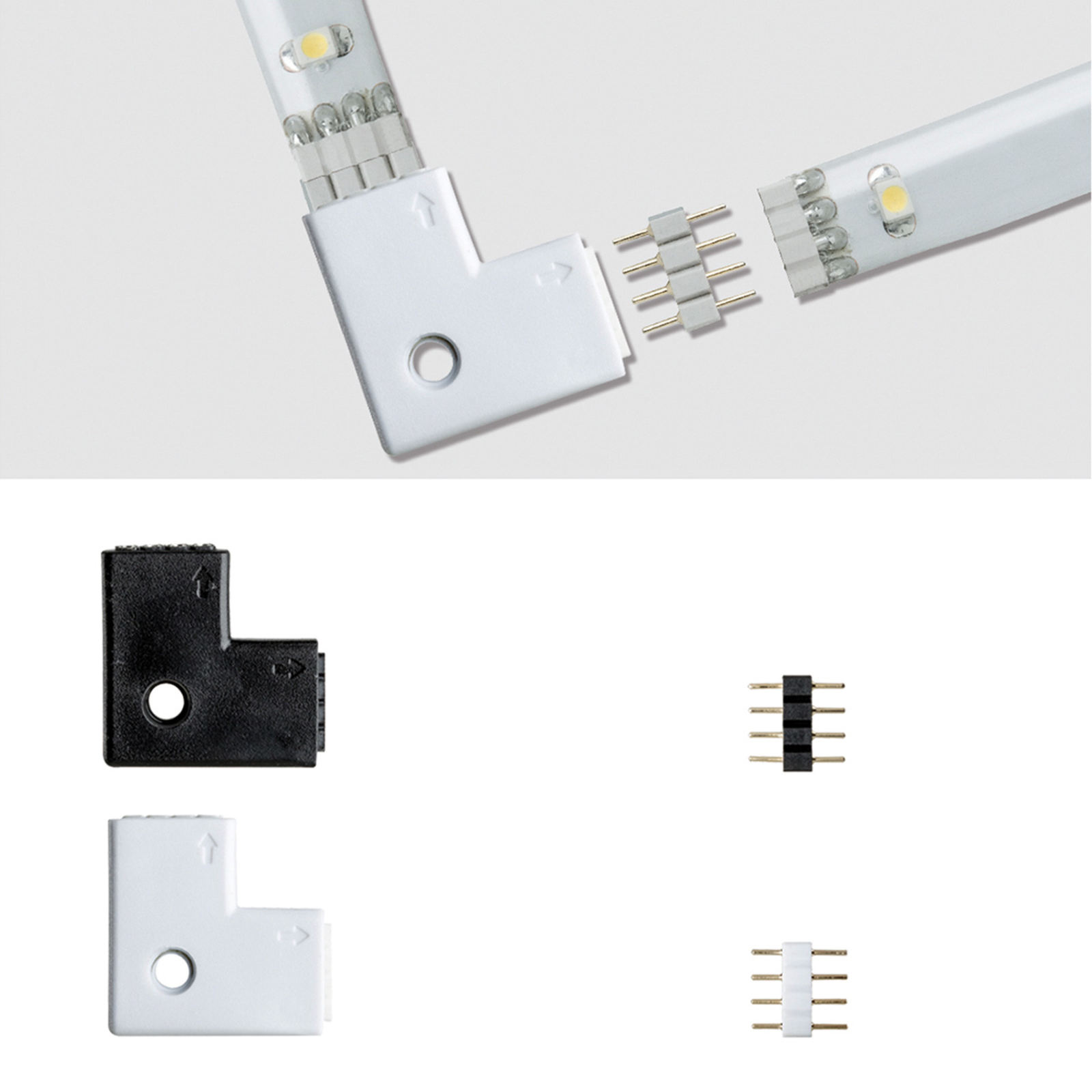 4-delt sett hjørneforbinder Your LED Strip-system