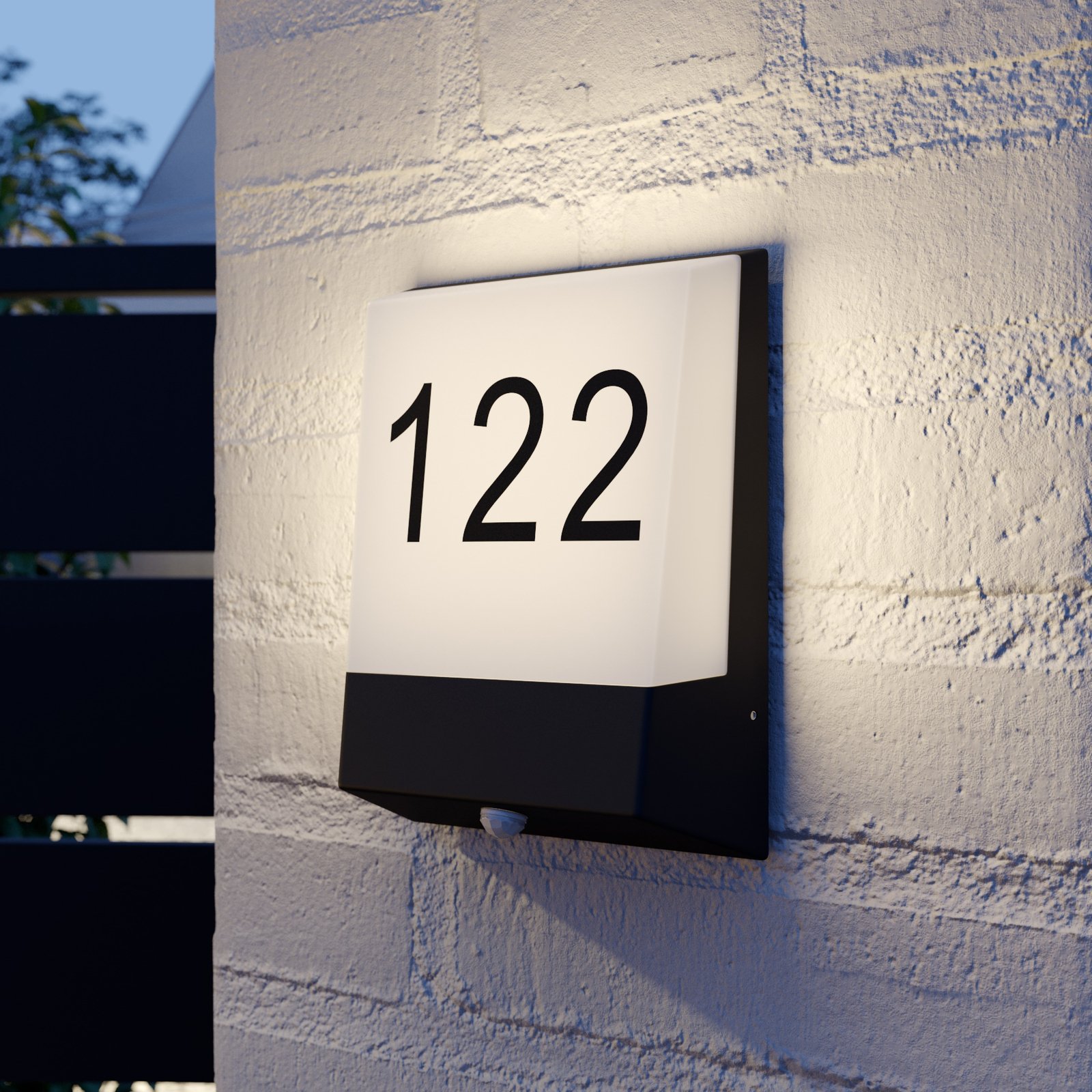 Lucande Kosman LED house number light, sensor