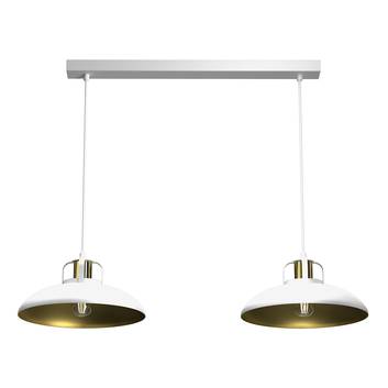 Pendellampe Felix, weiß/gold, 2-flammig