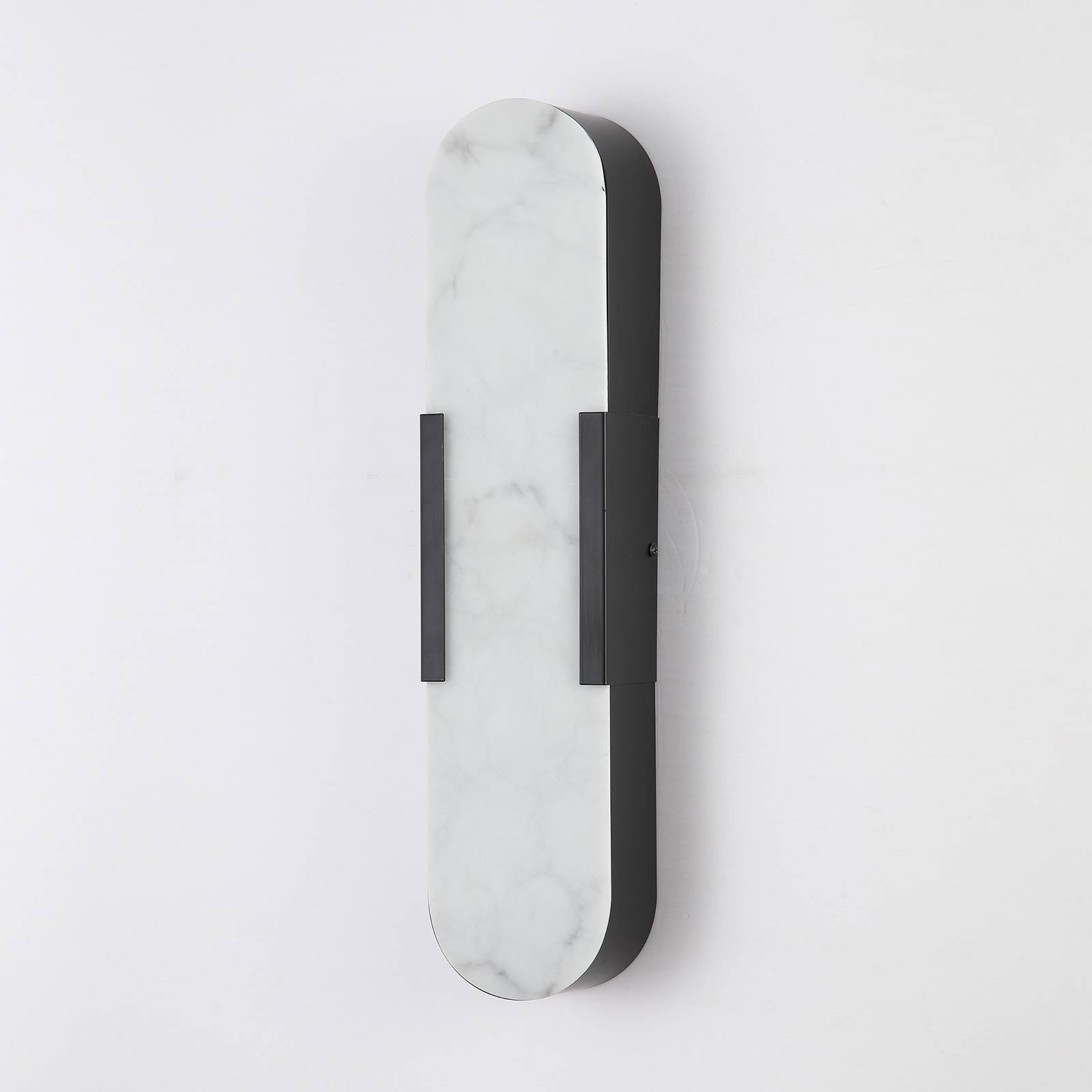 Kinkiet LED do łazienki Opaline, wysokość 50 cm, czarna, metal/żywica