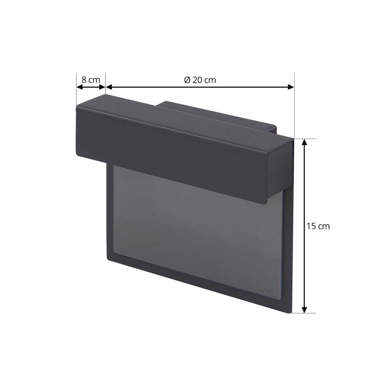 Lampa LED z numerem domu Lindby Antal, ciemnoszara, aluminium