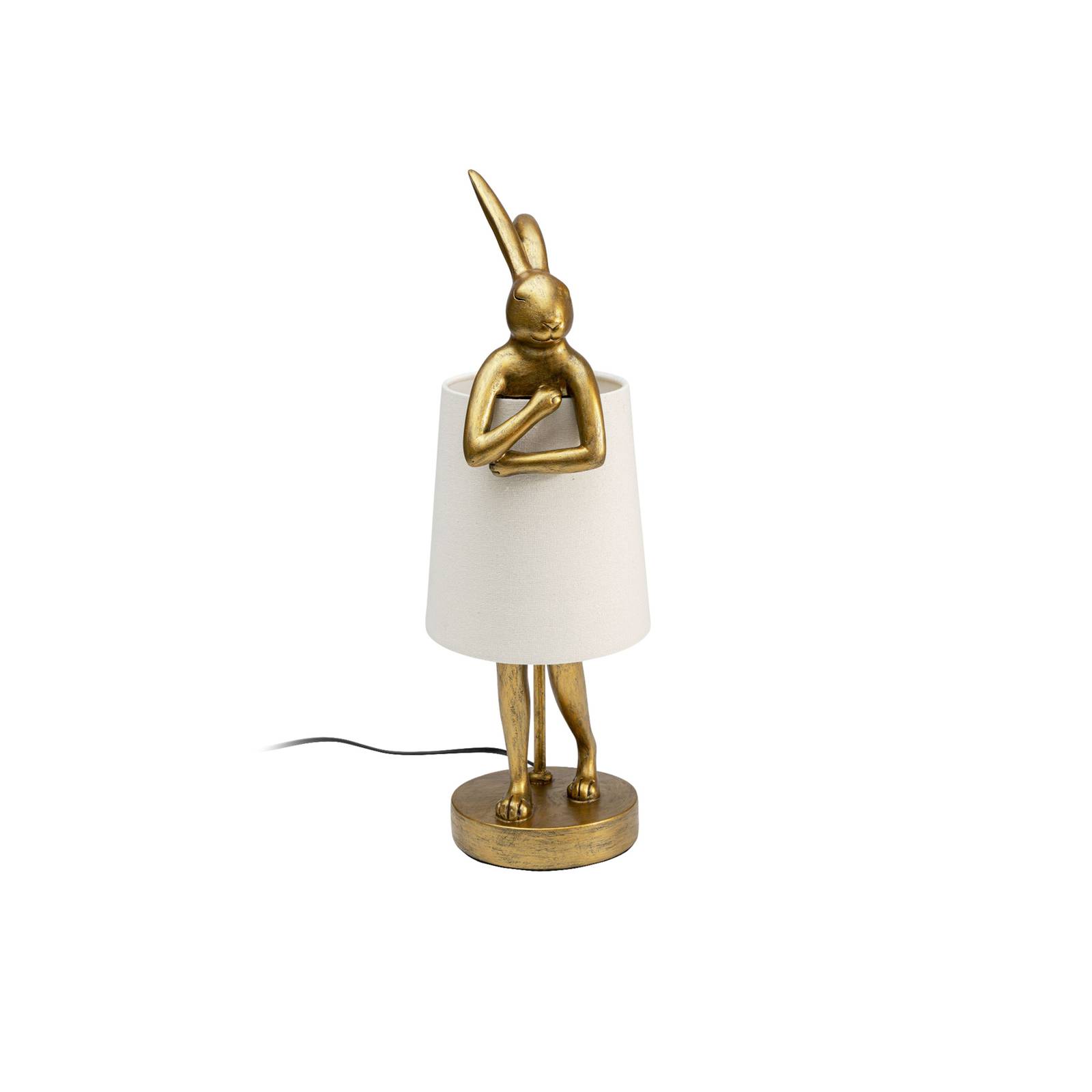 Lampa stołowa KARE Animal Rabbit, złoty/biały, wysokość 50 cm