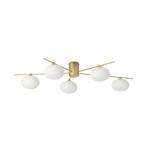 Lindby Valisa ceiling light, gold, 5-bulb