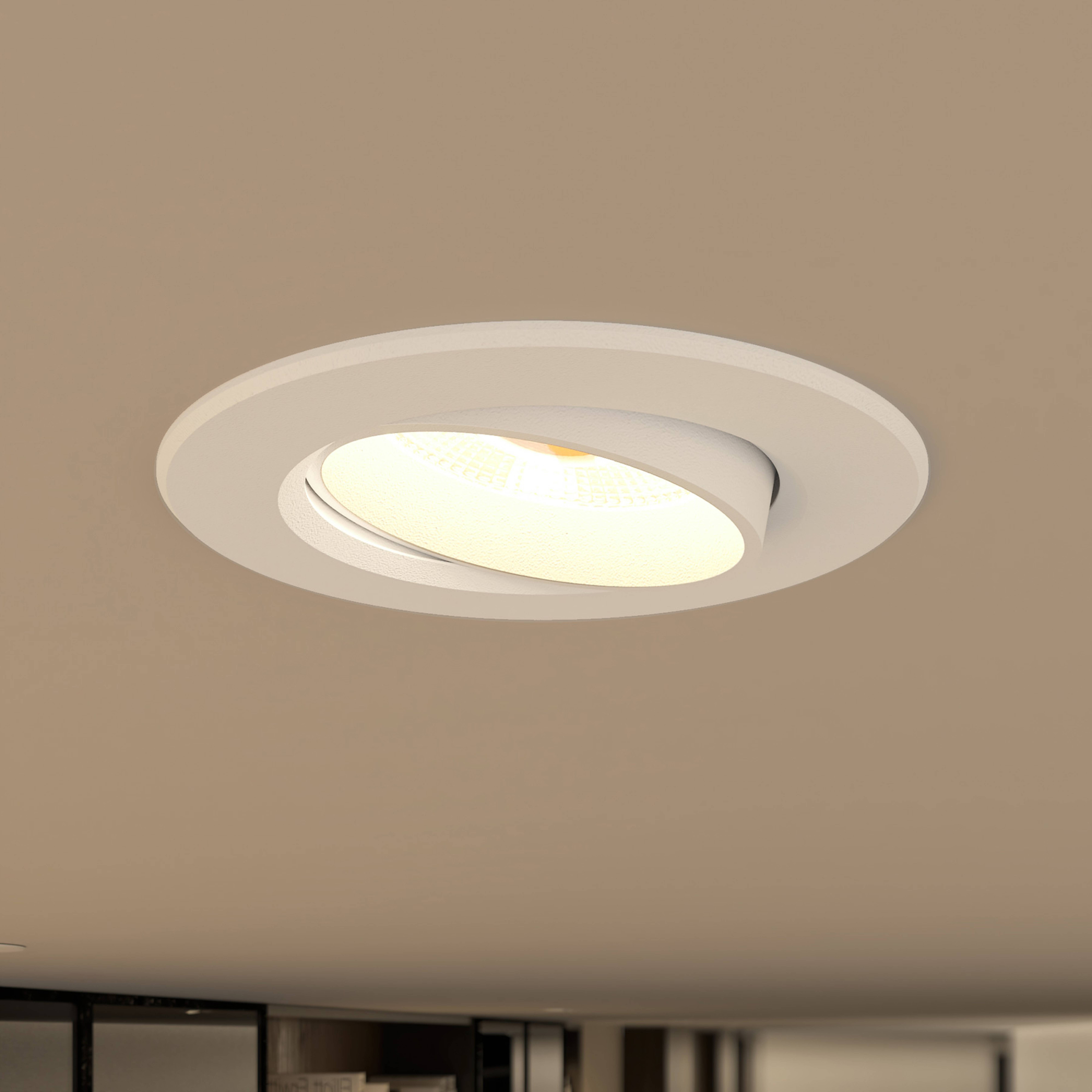 Prios LED recessed light Shima, white, 7 W, 3000K, dimmable