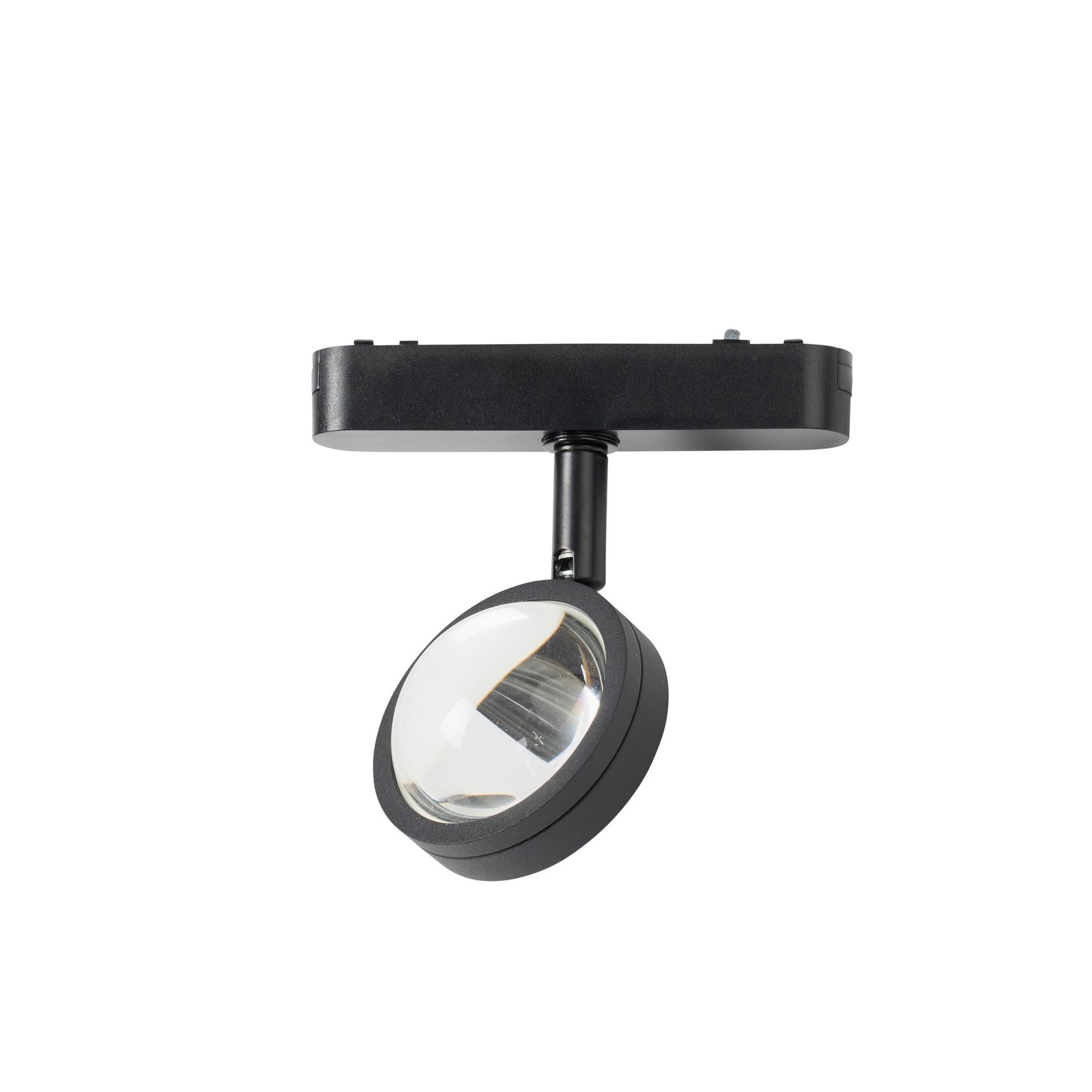 Lindby LED reflektor 48 V Lumaro, černý, Ø 7,3 cm, hliník