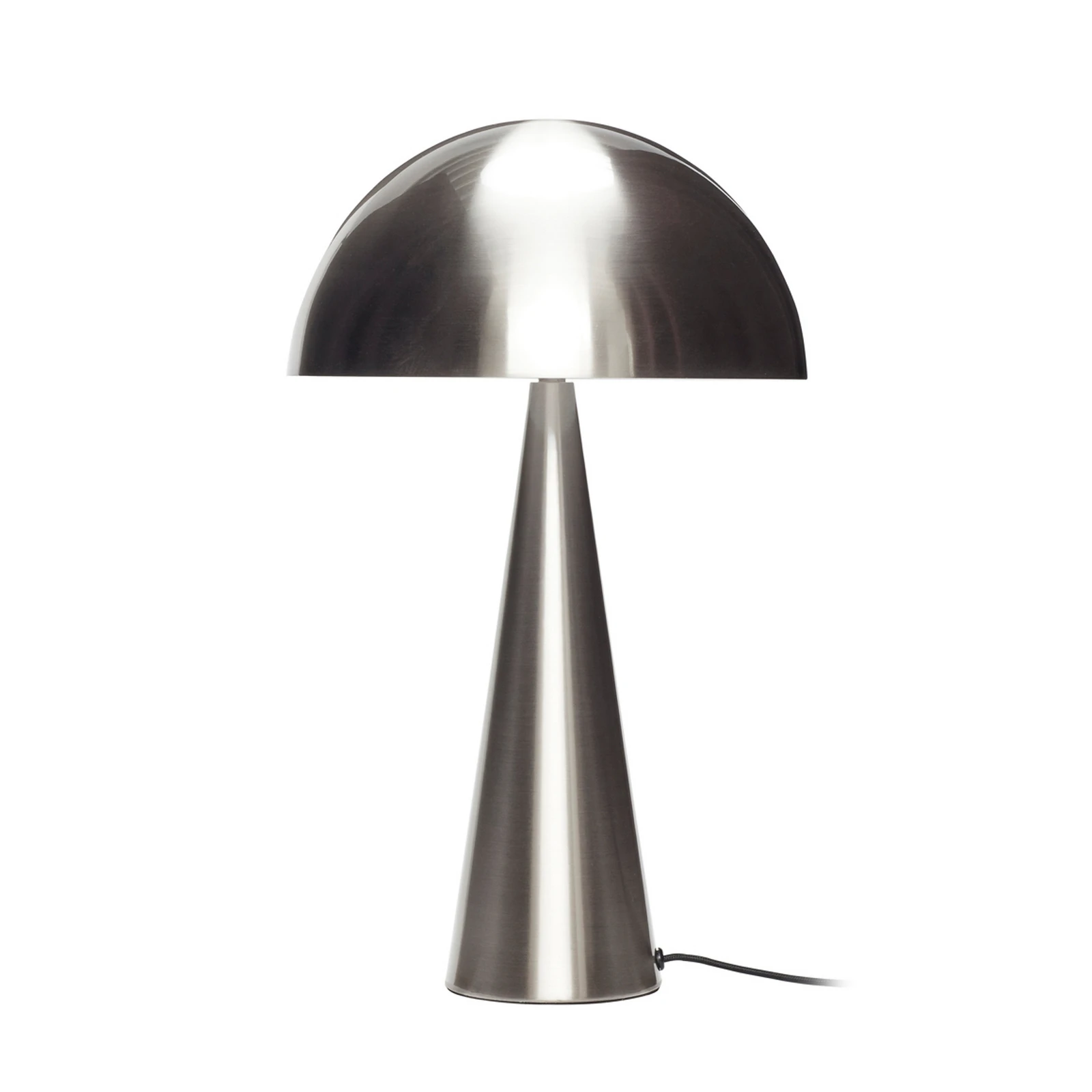 HÜBSCH stolna lampa Mush Tall, boja brušenog nikla, željezo