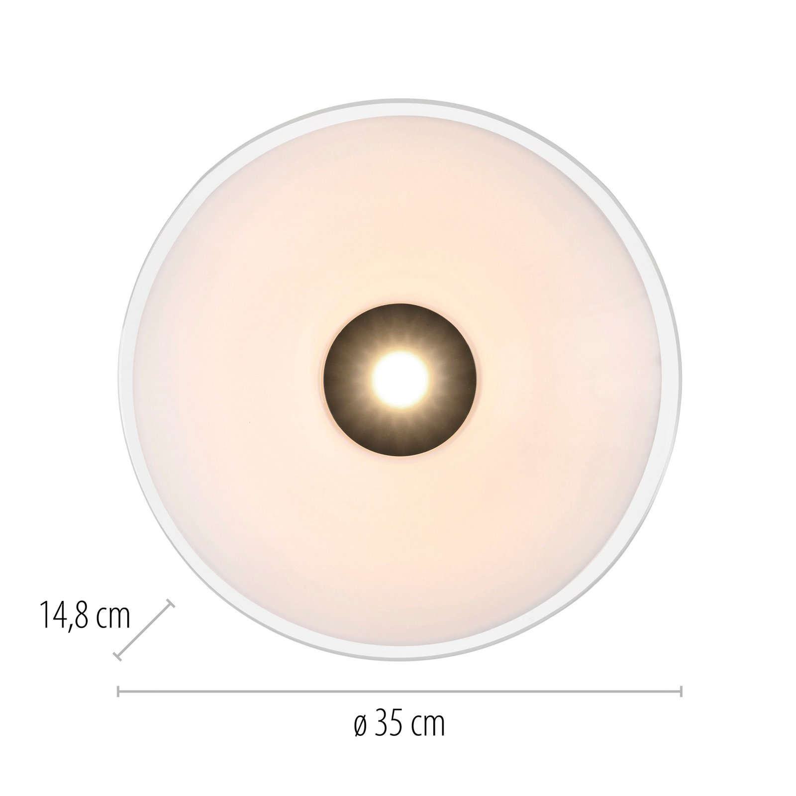 Paul Neuhaus LED-Deckenlampe Elipsa, weiß/schwarz, Ø 35 cm