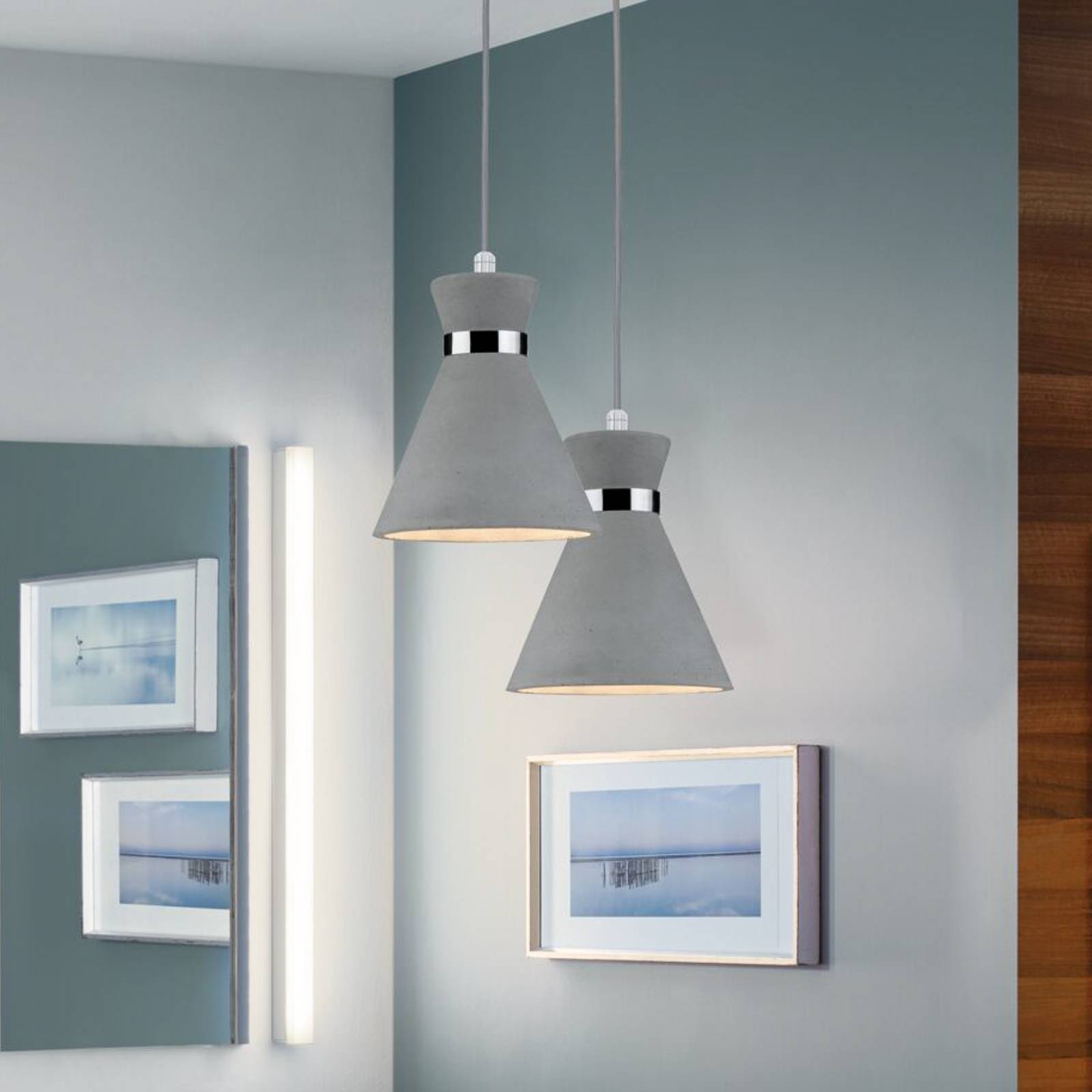 Paulmann Pendelleuchte Verve, Beton, Ø 20 cm, IP44 günstig online kaufen