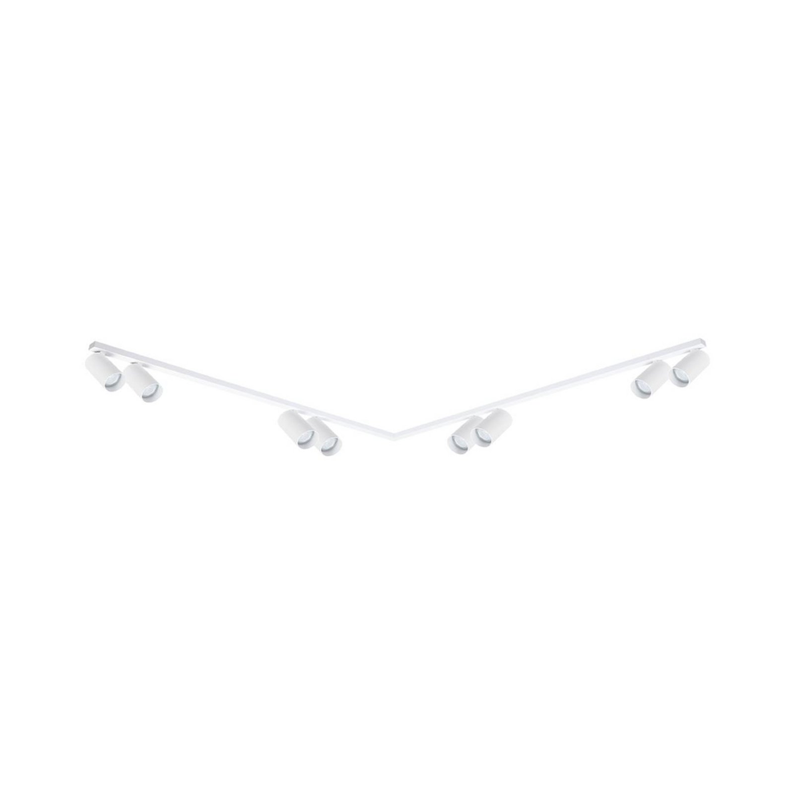Hero downlight, white, 8-bulb, 240 cm, metal, GU10