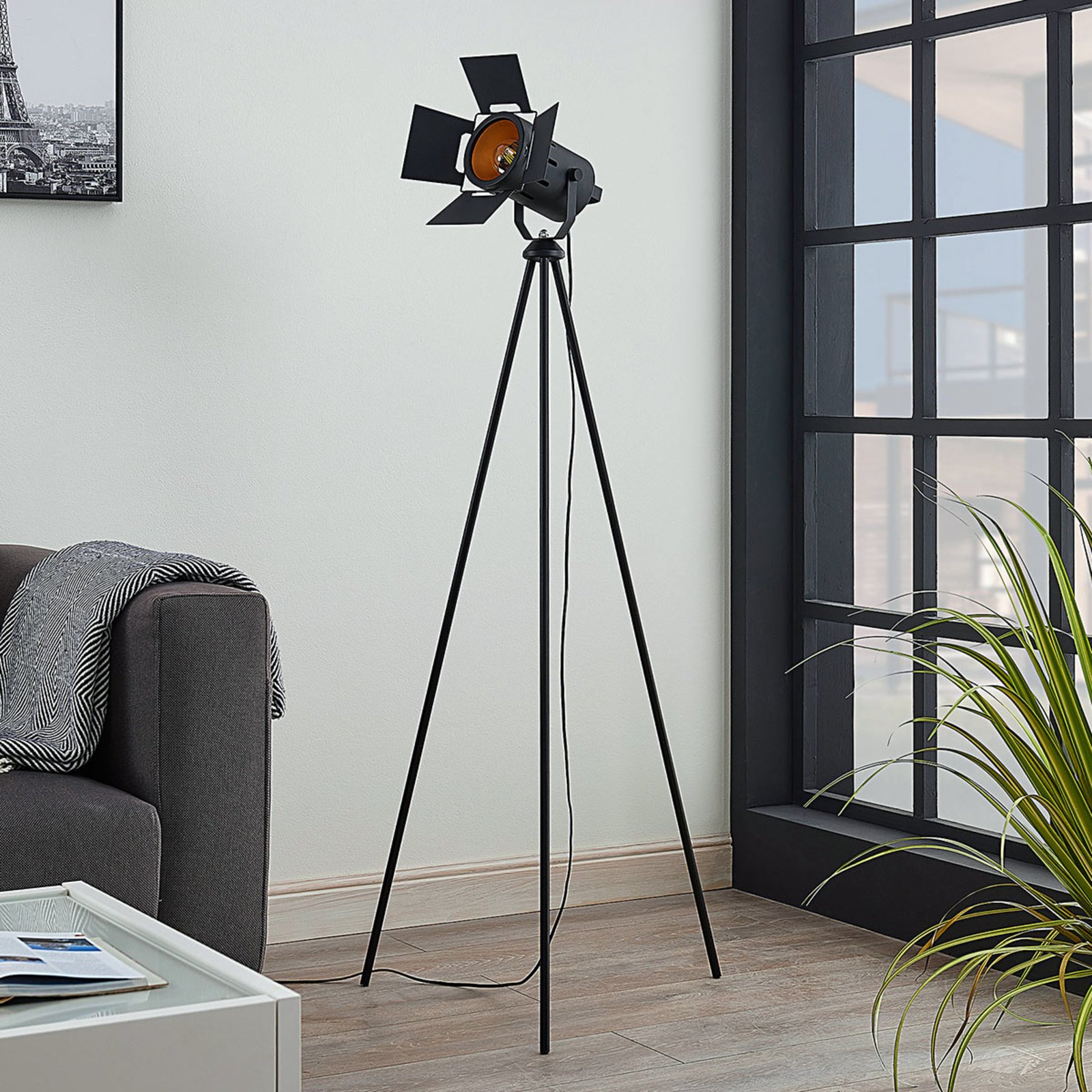 Devon Floor Lamp Black - Lindby