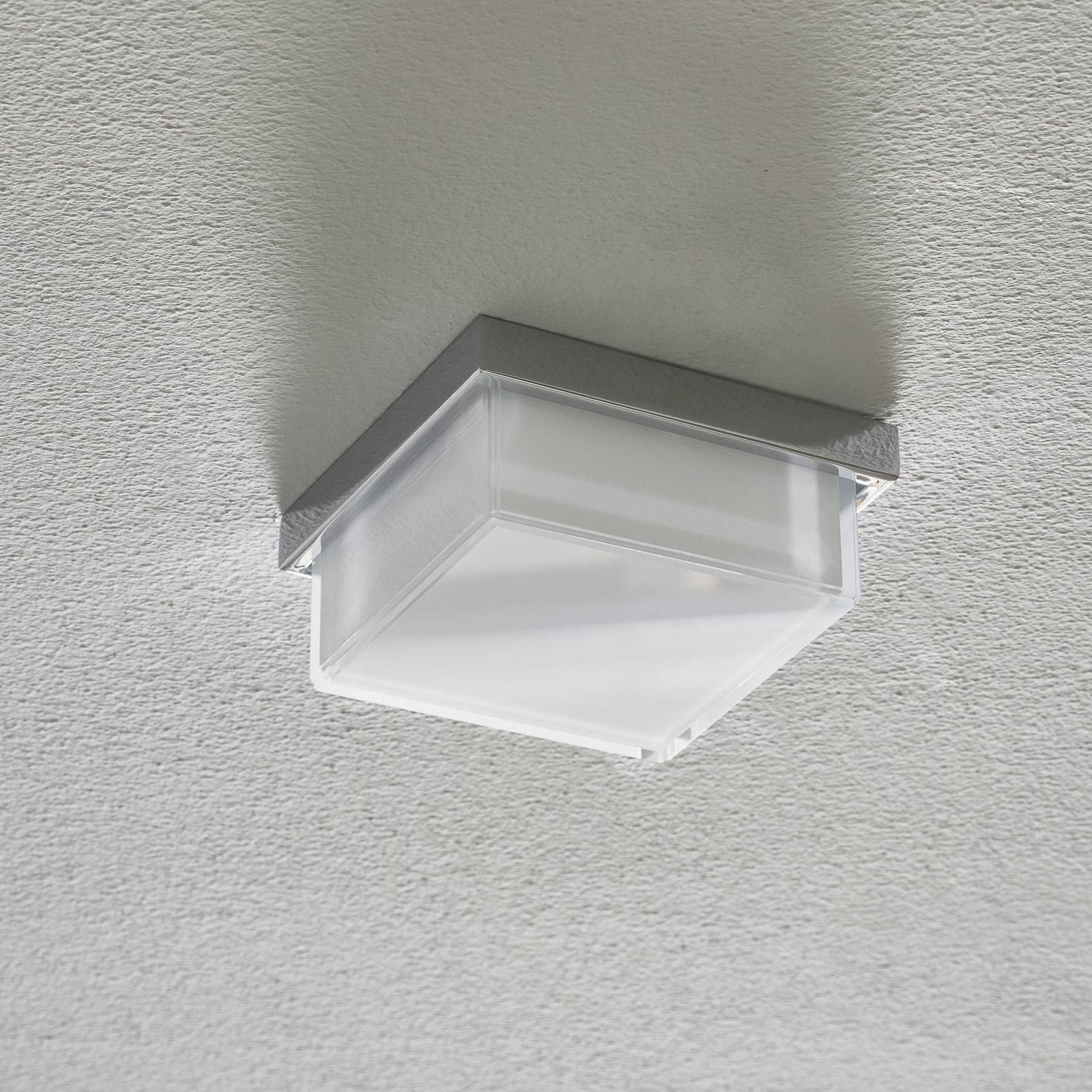 Helestra Cosi LED ceiling light chrome 11 x 11 cm