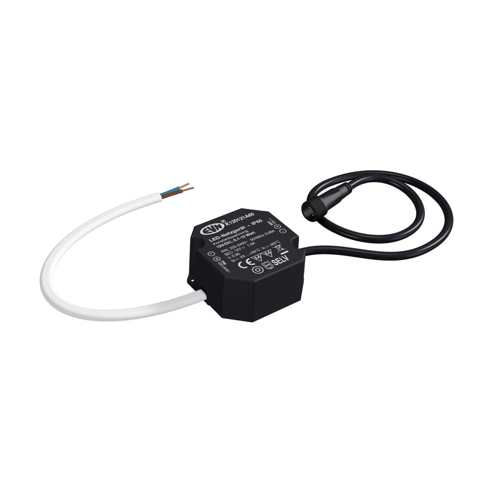 EVN K120121A65 LED-strømf, 12 V/DC 0,1–12 W IP65