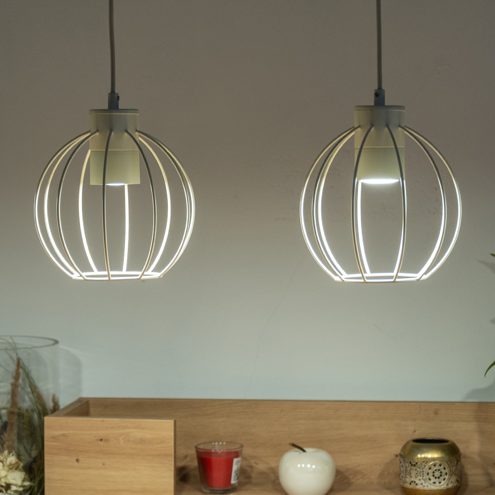 Lampa wisząca STARLIGHT, kremowy biały, 4-punktowa, długość 100 cm, metalowa